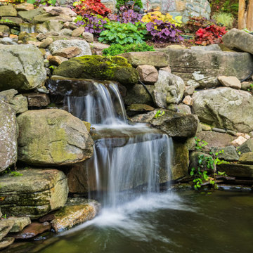 Close-Up of a Cascading Backyard Water Feature