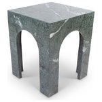Meridian Furniture - Palermo Marble End Table, Green - Discover the Palermo green verde marble end table, showcasing an arched shape and Art Deco design, making it a stunning centerpiece for any space. Crafted for both style and durability, it blends luxury with practicality, becoming the focal point of gatherings and conversations. Elevate your living area with its timeless appeal and sophisticated design.