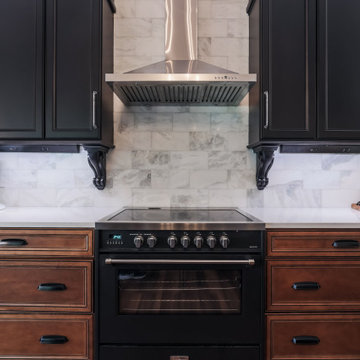 Longwood Black and brown french country kitchen