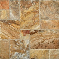 French Pattern Set Scabos Travertine Pattern Tile Brushed - Home Accessories & Decor
