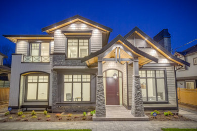 Large craftsman exterior home idea in Vancouver