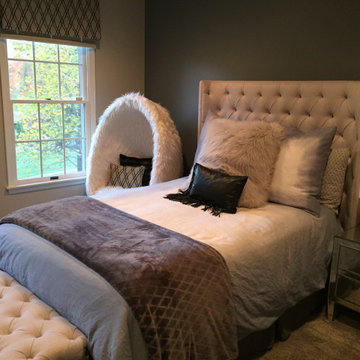 Modern Gray and Black Teen Girl Bedroom