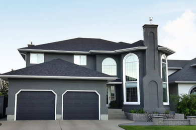 Inspiration for a stucco exterior home remodel in Vancouver