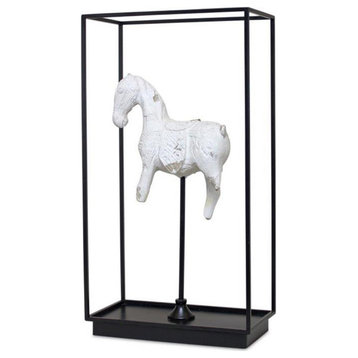 Framed Horse Salvage 13.5"Lx25"H Iron/Resin