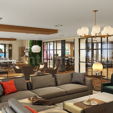 3D Interior Modelling ideas for Contemporary Clubhouse, Milan -  Italy
