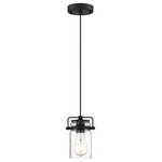 Nuvo Lighting - Antebellum 1 Light Mini Pendant, Matte Black and Clear - This 1 light Mini Pendant from the Antebellum collection by Nuvo will enhance your home with a perfect mix of form and function. The features include a Matte Black and Clear finish applied by experts.