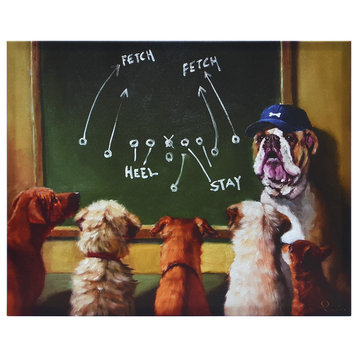 "Game Plan" Dog Wall Art, Graphic Art Print on Wrapped Canvas