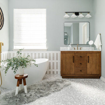 Terrazzo Tides | Transitional Primary Bathroom