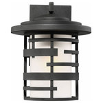 Nuvo Lighting - Nuvo Lighting 60/6402 Lansing - 11.38 Inch 1 Light Outdoor Wall Lantern - Lansing; 1 Light; 12 in.; Outdoor Wall Lantern witLansing 11.38 Inch 1 Textured Black Etche *UL: Suitable for wet locations Energy Star Qualified: n/a ADA Certified: n/a  *Number of Lights: Lamp: 1-*Wattage:100w A19 Medium Base bulb(s) *Bulb Included:No *Bulb Type:A19 Medium Base *Finish Type:Textured Black