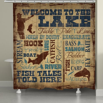 Laural Home Welcome to the Lake Shower Curtain