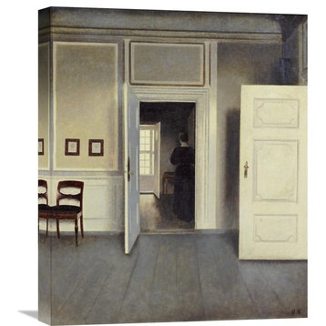 "A Woman In An Interior" Stretched Canvas Giclee by Vilhelm Hammershoi, 18"x22"