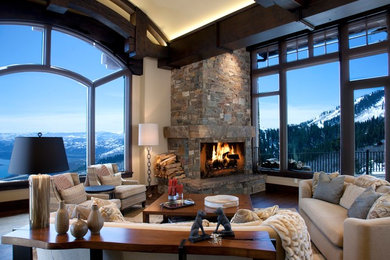Living room - rustic living room idea in Salt Lake City