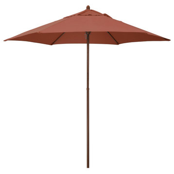 Phat Tommy 9 ft Outdoor Patio Umbrella with Wood Grain Finish, Brick