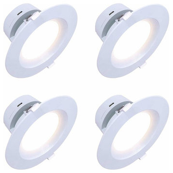 LED 6" Canless Downlight, Dimmable, 9W, Warm White 3000k, 4-Pack