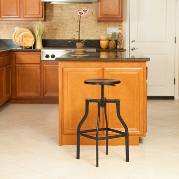 Dining Space featuring Black Steel Swivel Stool