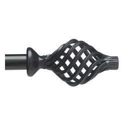 Custom Wrought Iron Drapery Hardware - Lantern Black - Window Treatment Accessories