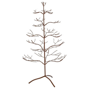 36"H Metal Ornament Tree, Brown