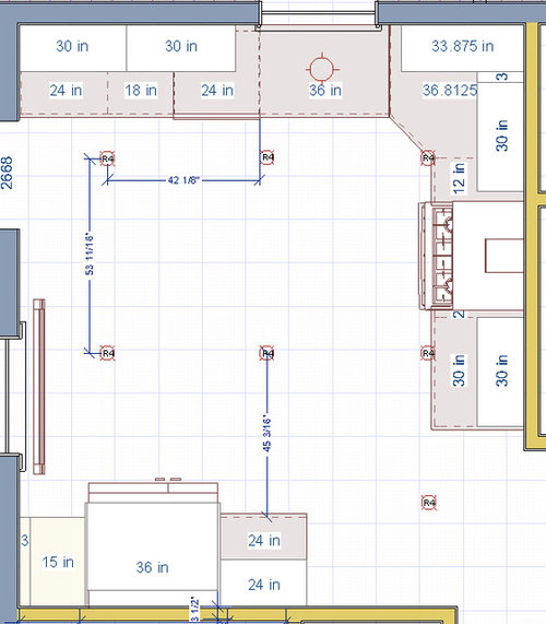 recessed light over kitchen sink distance from wall