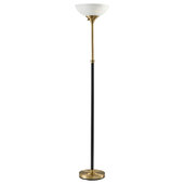 vintage torch flame solid brass torchiere floor lamp, original