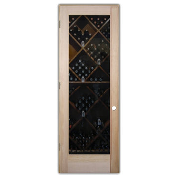 Wine Door - Grape Cluster Grape Ivy - Douglas Fir (stain grade) - 28" x 96"...