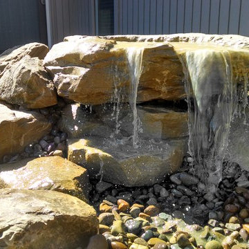 Carved stone water feature