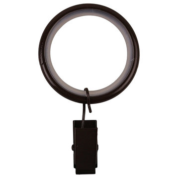 Curtain Rings With Clips, 1.5", Bronze, Set of 32