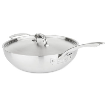 Viking Pro Stainless Steel 5-Ply 12 Inch Covered Chef's Pan