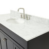 Ariel Hamlet 55" Oval Sink Bath Vanity, Black, 0.75" Carrara Marble