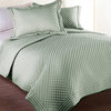 Lotus Home Diamondesque Water and Stain Resistant Quilt, Sage, Twin
