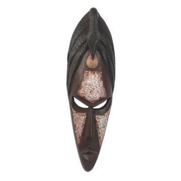 Handmade Be Positive Ashanti wood mask - Ghana