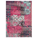 Safavieh - Safavieh Monaco Collection MNC210 Rug, Pink/Multi, 6'7" X 9'2" - Free-spirited and vibrantly colored, the Safavieh Monaco Collection imparts boho-chic flair on fanciful motifs and classic rug designs. Contemporary decor preferences are indulged in the trendsetting styling and addictive look of Monaco. Power-loomed using soft, durable synthetic yarns creating an erased-weave patina that adds distinctive character to room decor.