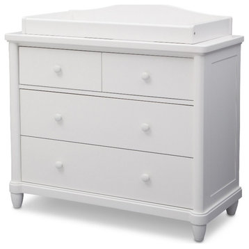 Pemberly Row 4-Drawer Wood Dresser with Changing Top in White