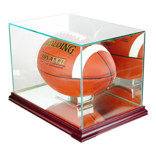 Perfect Cases NFL Rectangle Football Helmet Glass Display Case, Cherry