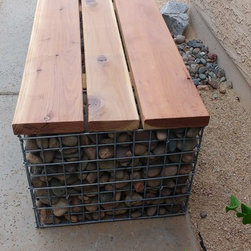 Custom Gabion Bench Seat - Outdoor Benches