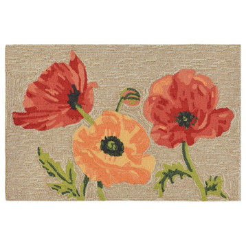 Ravella Icelandic Poppies Indoor/Outdoor Rug Neutral, Neutral, 2'x3'