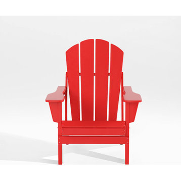 WestinTrends Outdoor Patio Folding Poly HDPE Adirondack Chair Seat, Red