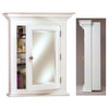 Wilshire 2 Wood Medicine Cabinet in White Finish w Beveled Mirror & Crown Moldin