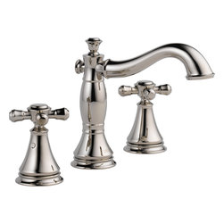 Delta Cassidy Two Handle Wide Spread Lavatory w/ Metal Pop-Up - Bathroom Sink Faucets