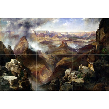 Tile Mural Landscape Grand Canyon of the Colorado River, Ceramic Glossy