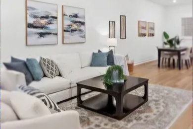 Living room - coastal open concept living room idea in Orange County