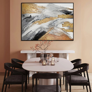 Framed art for living room "Golden Symphony II"