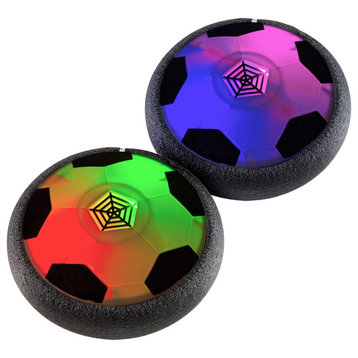 Hover Soccer Ball 2-Pack Air Soccer Balls With LED Lights, Soft Bumpers