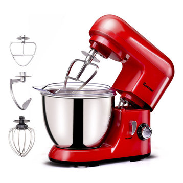 Costway Electric Food Stand Mixer 6 Speed 4.3Qt 550W Stainless Steel Bowl