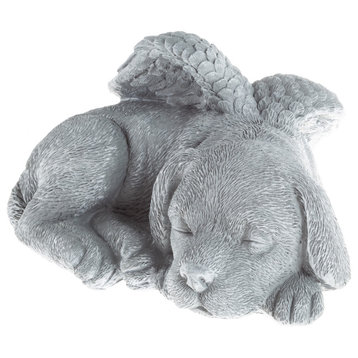 Dog Memorial Stone - Sleeping Angel Puppy Keepsake Sculpture