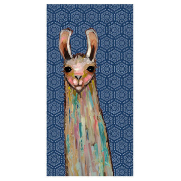 "Baby Llama on Bohemian Pattern" Stretched Canvas Art by Eli Halpin, 12"x24"