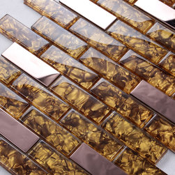 Metallic Tile Gold Glass Mosaic Shell Pattern Base - Mosaic Tile