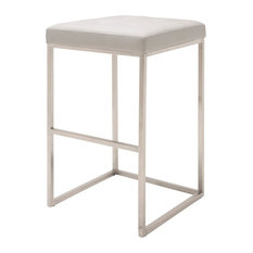 Nuevo - Upholstered Bar Stool in White - Bar Stools and Counter Stools