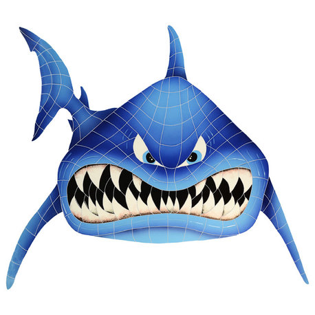 In Your Face Shark Ceramic Swimming Pool Mosaic 38"x42"