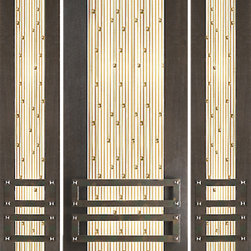 Prehung 2-1/4" Thick Mahogany Door Sidelites Art Glass Iron Work - Front Doors