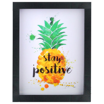 9" LED Lighted 'Stay Positive' Pineapple Framed Light Box